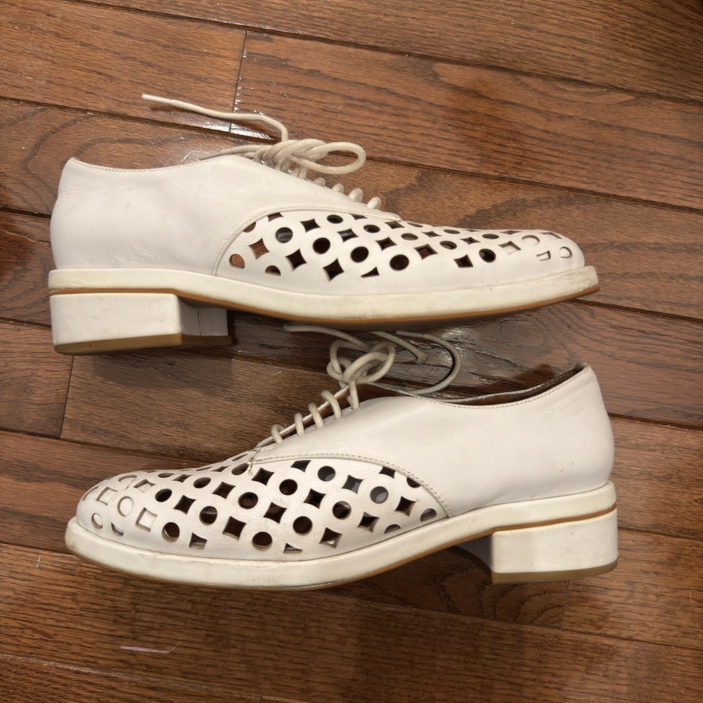Jeffrey Campbell Novak Oxford Shoes White Leather Women's Size 7 flats - Picture 3 of 5